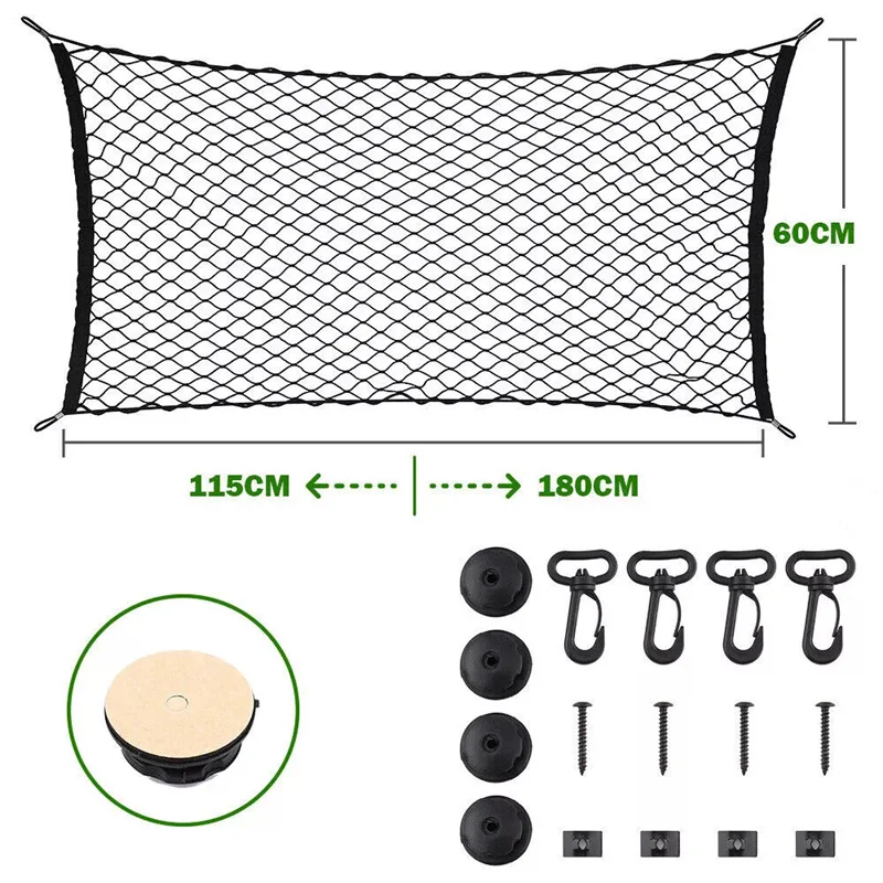 범용 대형 자동차 화물 그물, 나일론 탄성 메쉬, 수하물 보관 픽업 깔끔한 그물, 밴 SUV 트럭 메쉬 네트워크 포켓