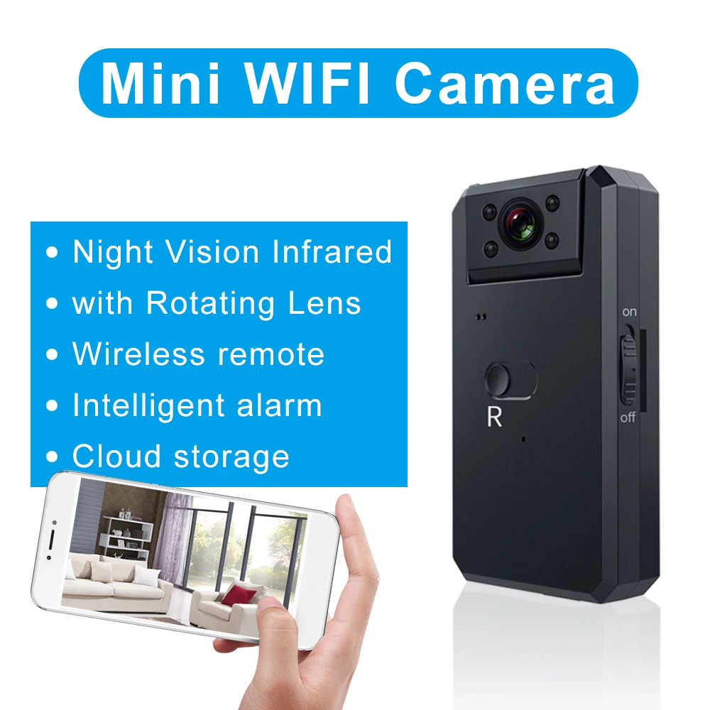 WD6-A WiFi Mini Camera 1080P HD Wireless IP Micro Camera Tiny Video Recorder Remote Monitor Night Vision Camera