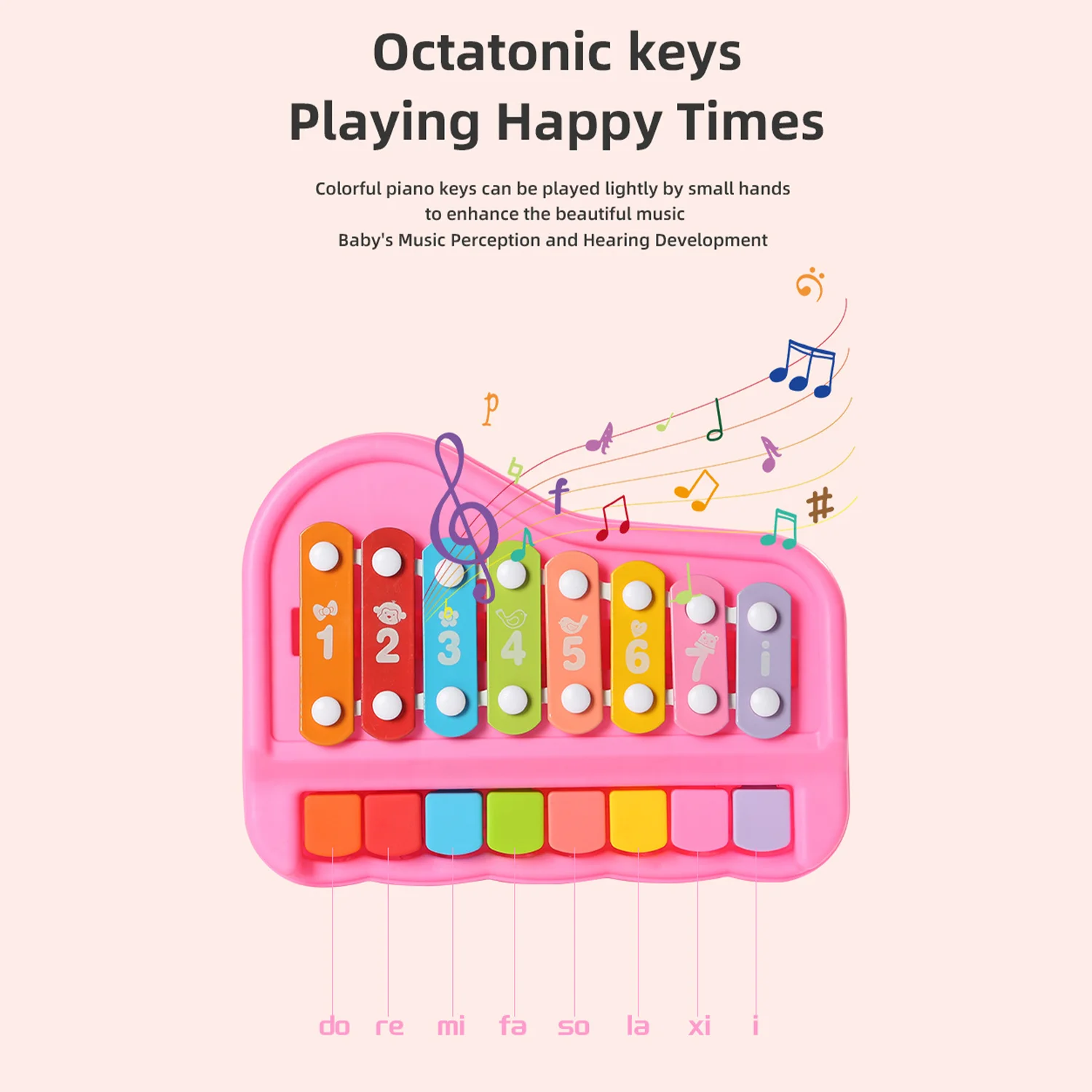 Caja de música de rompecabezas, instrumento de piano para tocar a mano, iluminación musical, Educación Temprana, juguete de piano, dos en uno