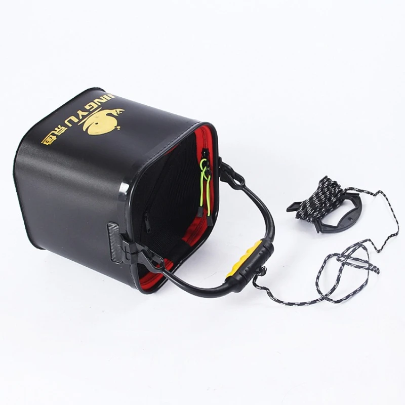 خفيفة الوزن سعة كبيرة الصيد للطي دلو المحمولة الصغيرة مربع الصيد دلو الماء في الهواء الطلق الترفيه الأسماك والعتاد الإمدادات