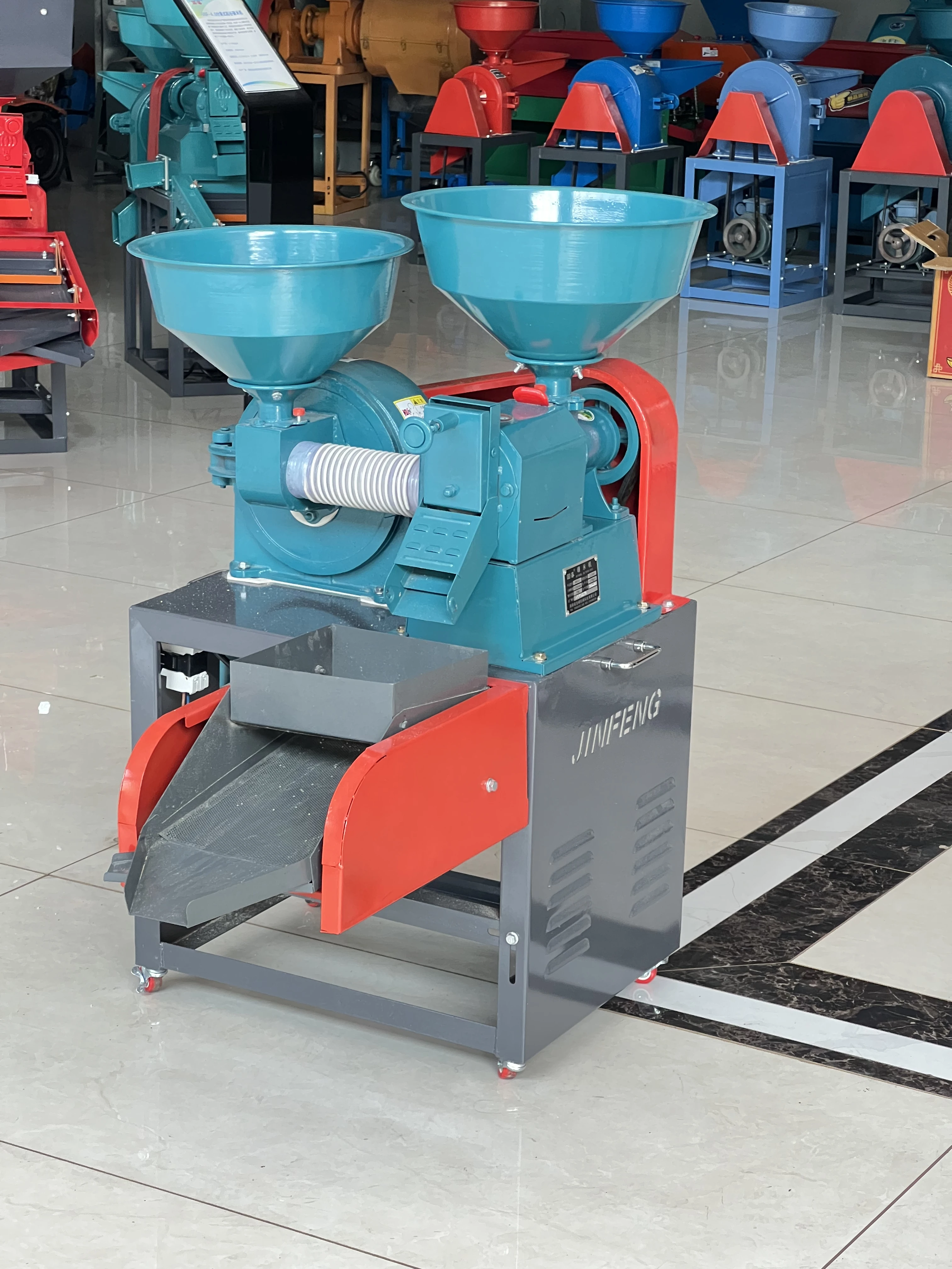 for‘’Commercial Rice Polishing Machine Small Scale Rice Processing Machine Paddy Husker + Rice Polisher for Home/Shop