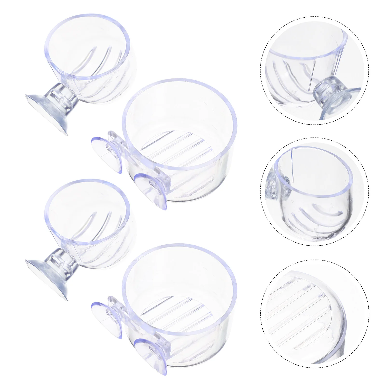 

4Pcs Blood Worm Holder Aquarium Plant Cup Pot Easy Install Suction Cups High-End Acrylic Fish Tank Decor Aquarium Plant Holder