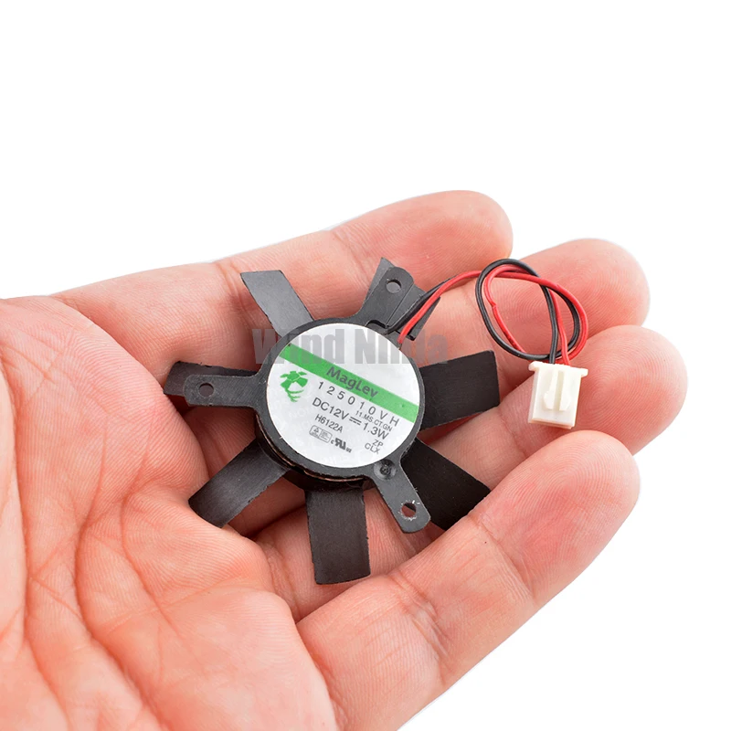 12V 1.3W Graphics Card GPU Cooling Fan 30x30x30mm 2-Pin Heat Dissipation Fan for Video Card Cooling with 45mm Hole Spacing