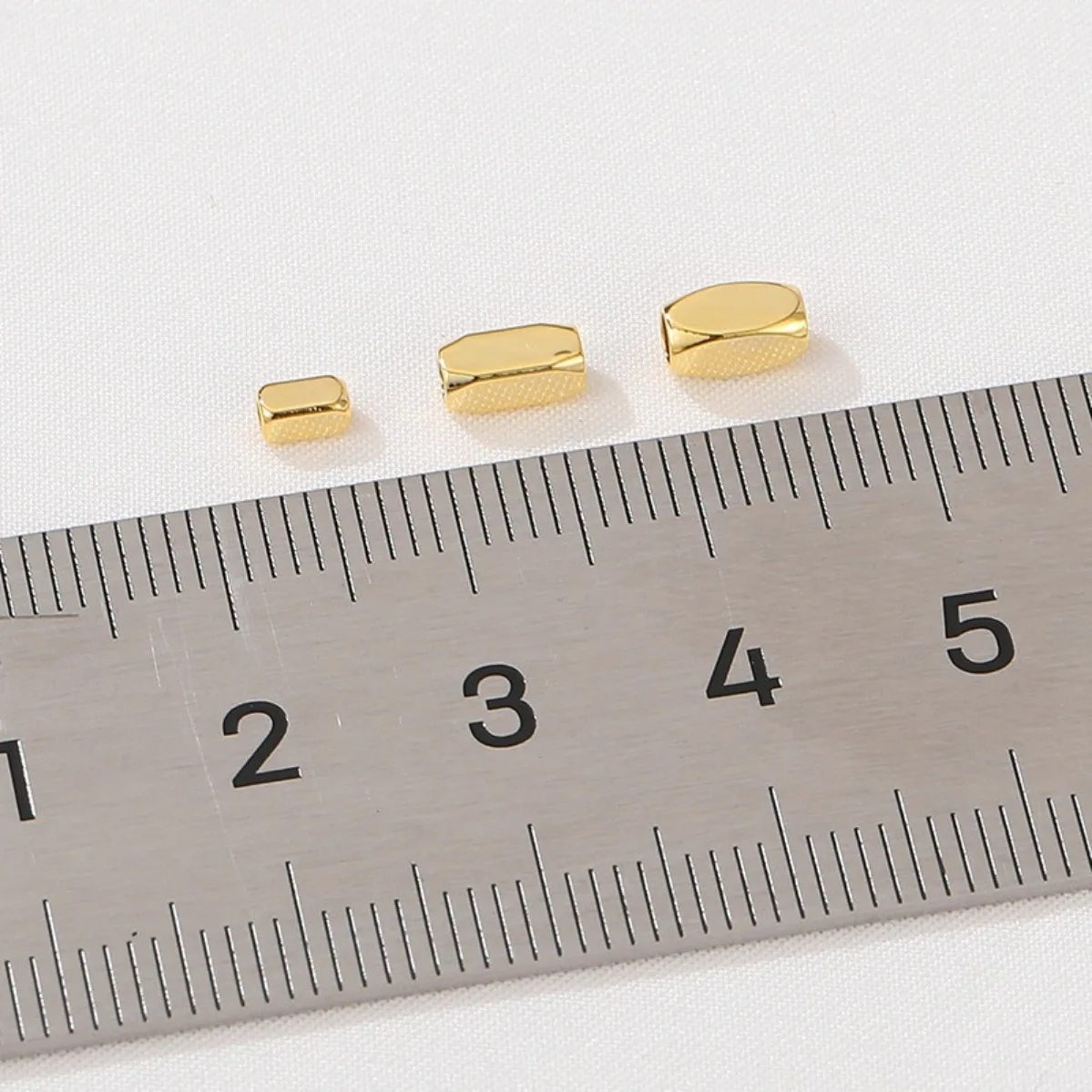14K Gold Plated Color Retention Long Strip Rounded Edge Spacer Loose Beads DIY Bracelet Necklace Jewelry Findings