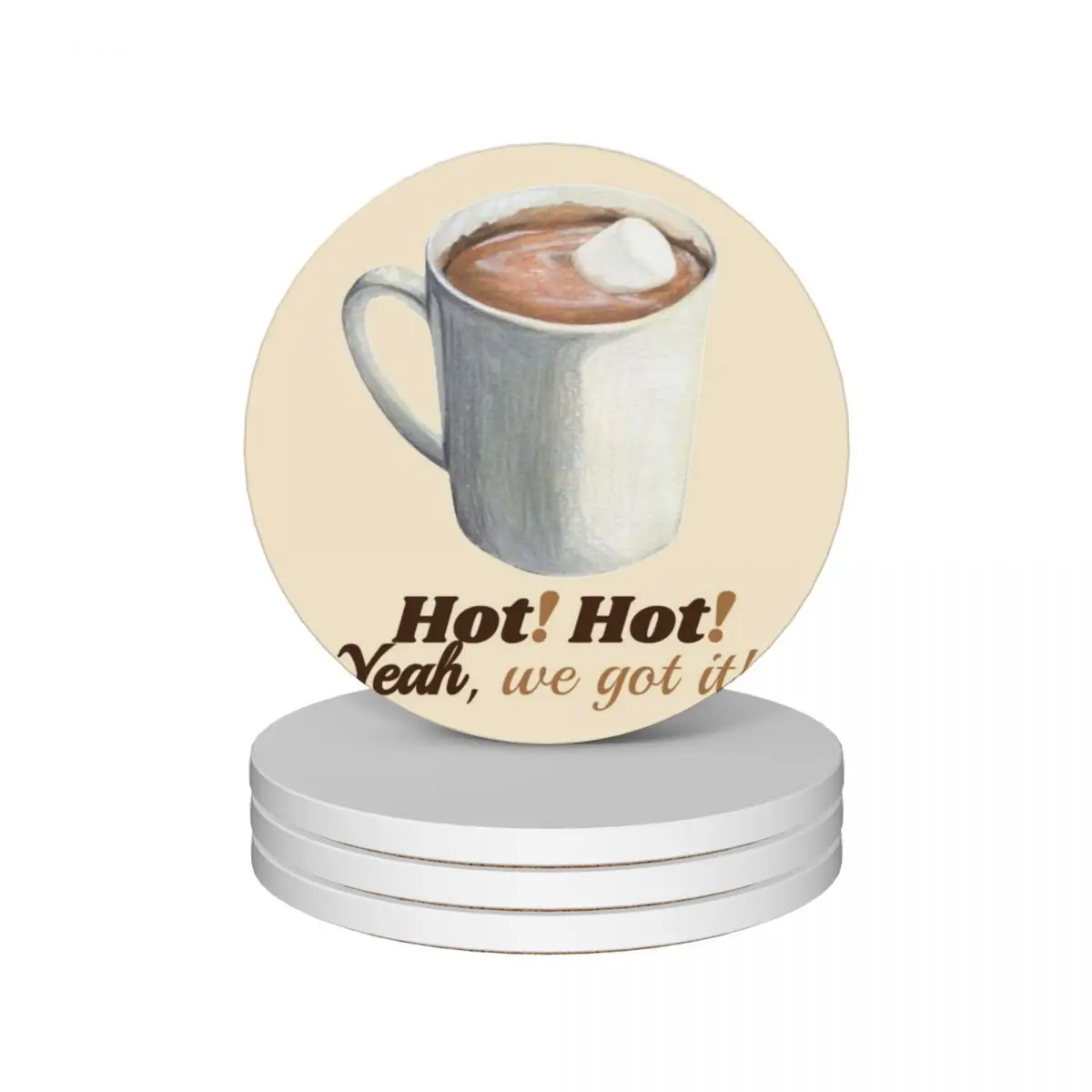 Hot Chocolate Polar Express Ceramic Coasters (Set of 4) coffee cup stand for coffee mugs set cute Coasters