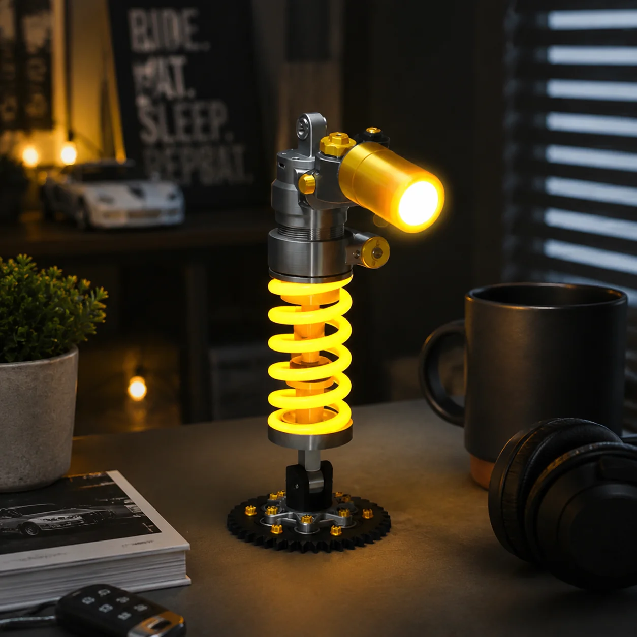 LED 3D Printing Shock Absorber Indicator Light Motorcycle Suspension Home Desktop Decorations Small Ornaments For Decoration