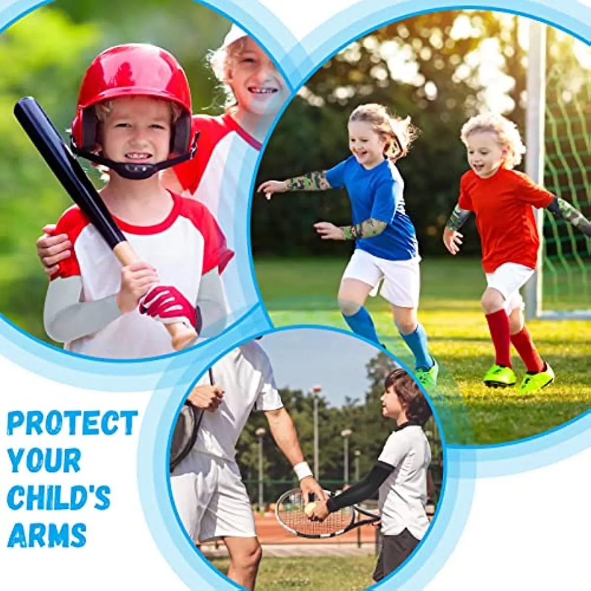 1Pair Arm Sleeves for Kids Camouflage Solid Toddlers Child UV Protection Sleeve Cooling Anti Slip Arm Sleeve Ice Silk Arm Covers