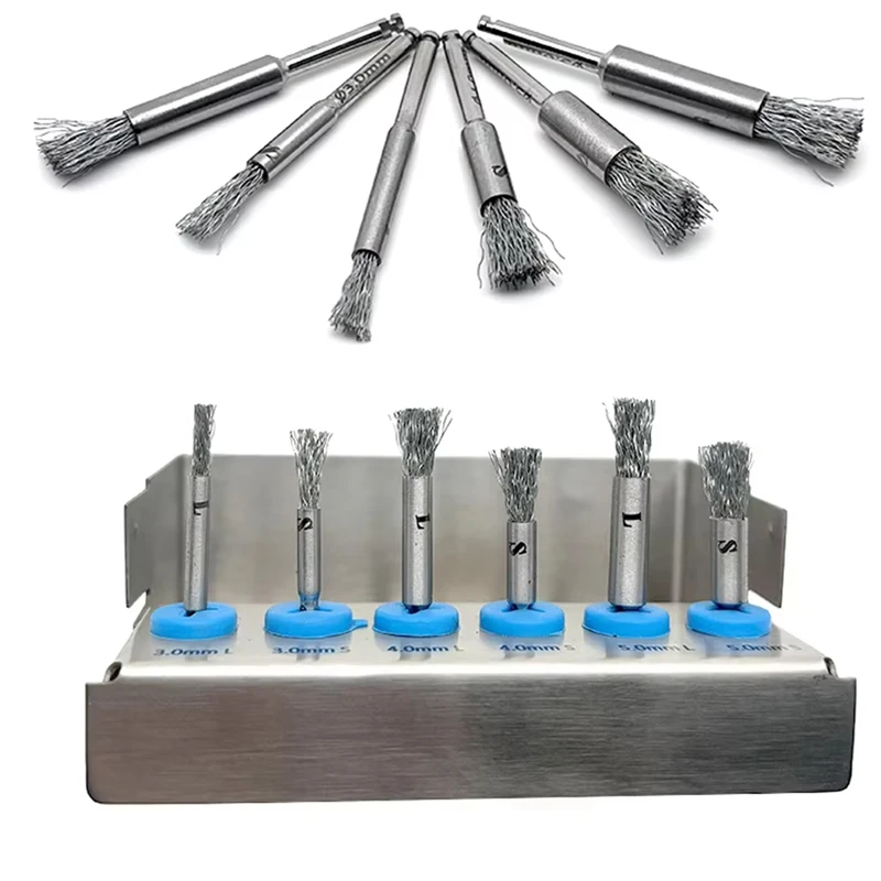 

Peri-Implantitis Thread Cleaner Brush 420 Steel Dental Implant Tool for Dentists High Durability & Non-Magnetic Design