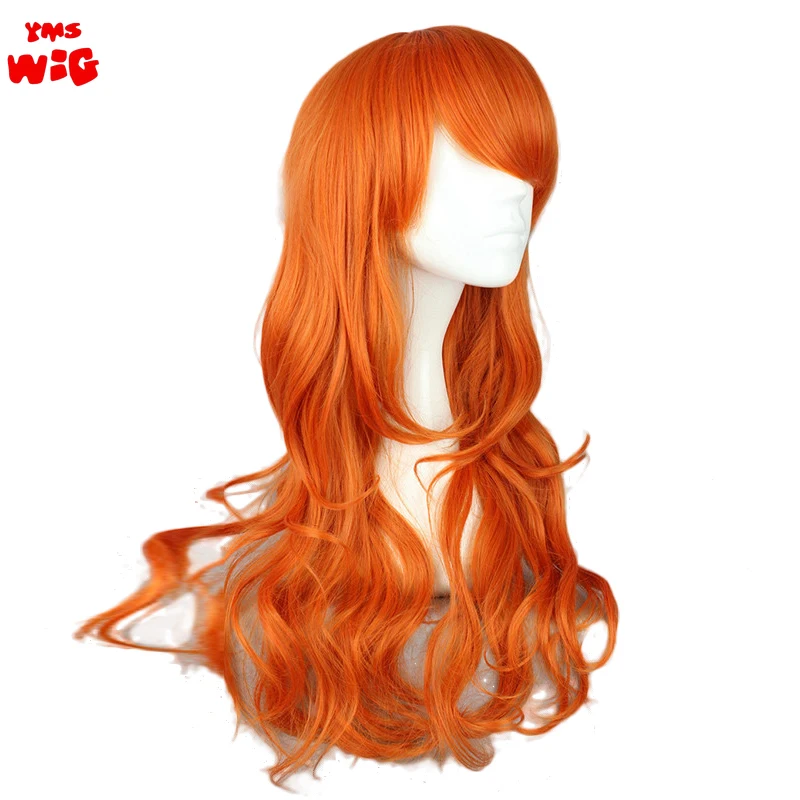 Nami Cosplay Pruik 2 Jaar Later Oranje Lang Krullend Hittebestendig Synthetisch Haar Vrouwen Partij Cosplay Pruiken D42b Oranje