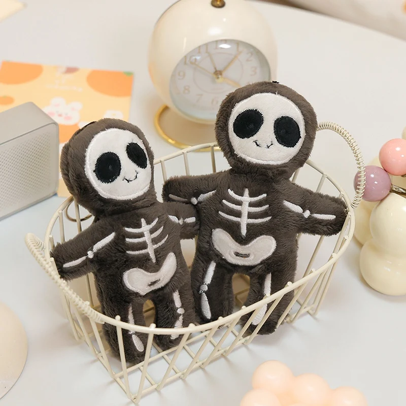 15cm Plush Toy Lovely Funny Creative Cartoon Skeleton Man Smiling Halloween Gift Spoof Toys For Children Pendant