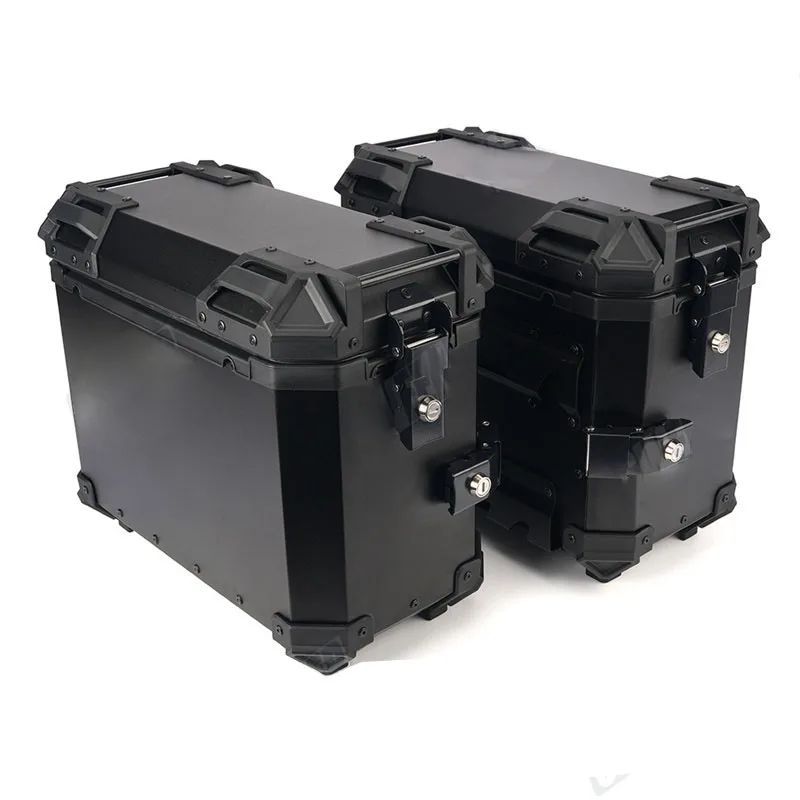 

35L Universal Motorcycle Rear Top Box Side Luggage Case Para Motos Storage Trunk Lock Travel Aluminum Alloy Tool Box 2pcs