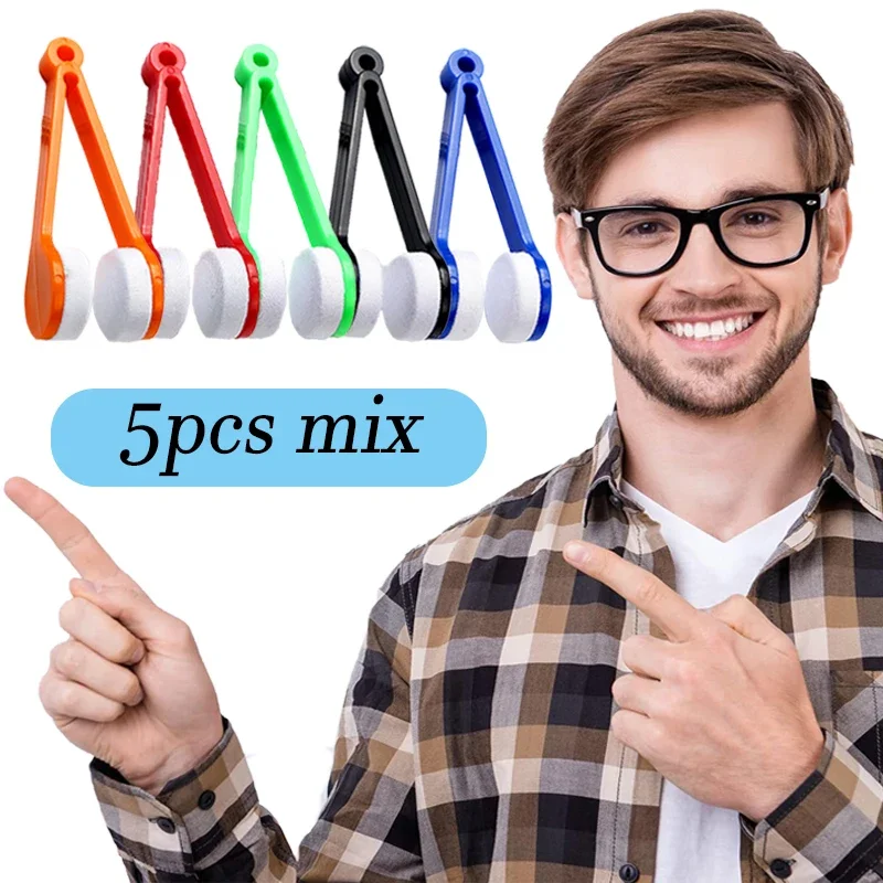 5/10Pcs Mix Portable Multifunctional Eyeglass Cleaning Two-side Wiping Tool Lens Brush For Sunglasses Glasses