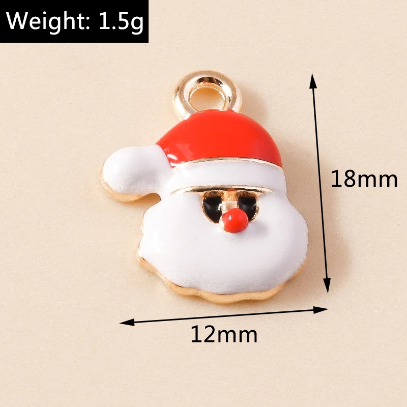 Leslie 10 Stück Niedliche Emaille-Weihnachtskranz-Anhänger für Ohrringe Halsketten Weihnachtsgeschenke DIY Schmuckherstellung Zubehör – Detail 8