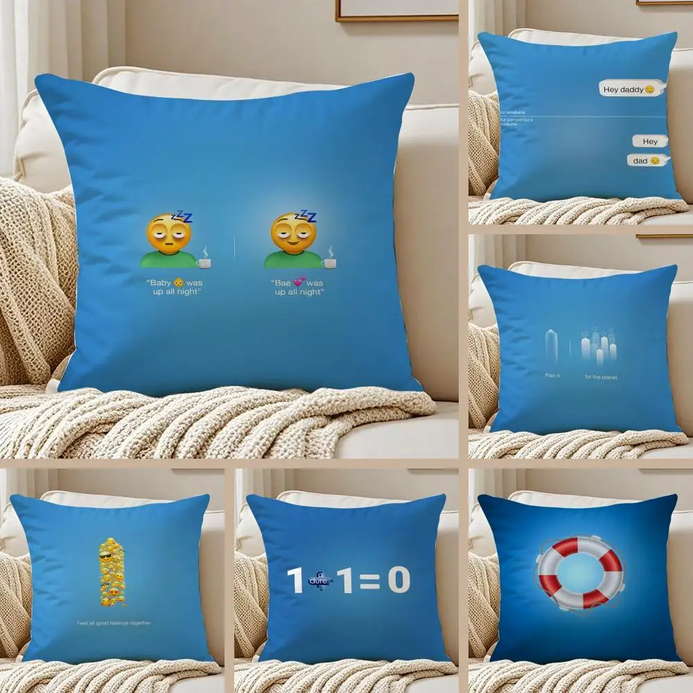 Funny Creative Image Health Art D-DurexS Cushion Cover Pillowcase Anti-dustmite Invisible Zipper Short Plush Sofa Cushion