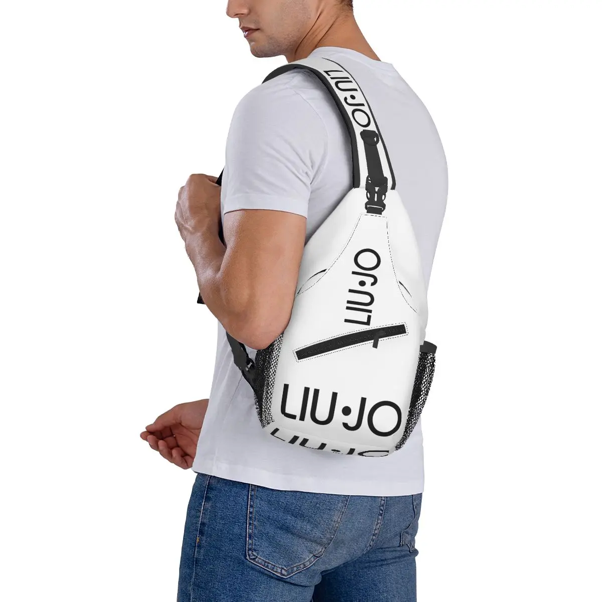 Liu Jo Sling Bag Pecho Bandolera Hombro Sling Mochila Senderismo Viajes Mochilas Cool Bookbag