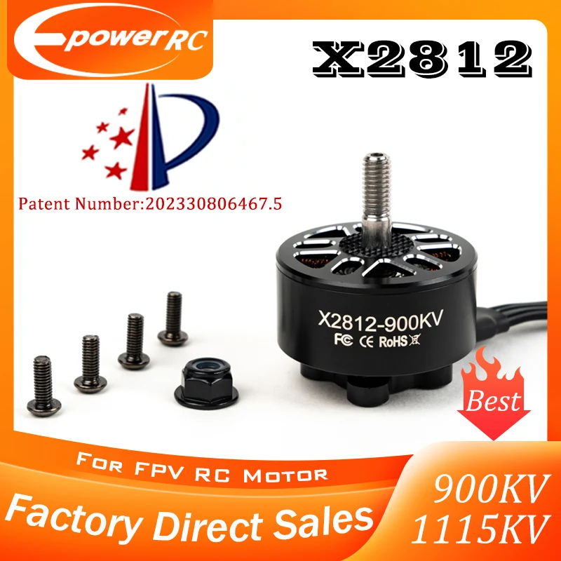 E-POWERRC X2812 Brushless Motor Set 900KV 1115KV 4pcs FPV Multi-Rotor Motor Parts for Long-Range RC Drones And Helicopters