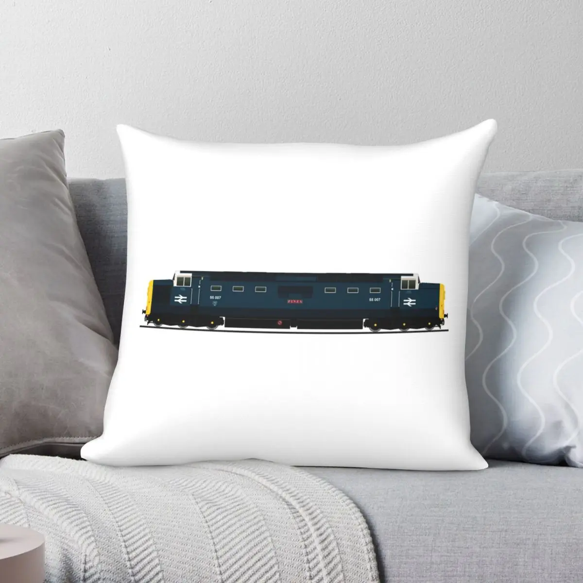 DELTIC LOCOMOTIVE Pillowcase Polyester Linen Velvet Pattern Zip Decor Pillow Case Car Cushion Cover