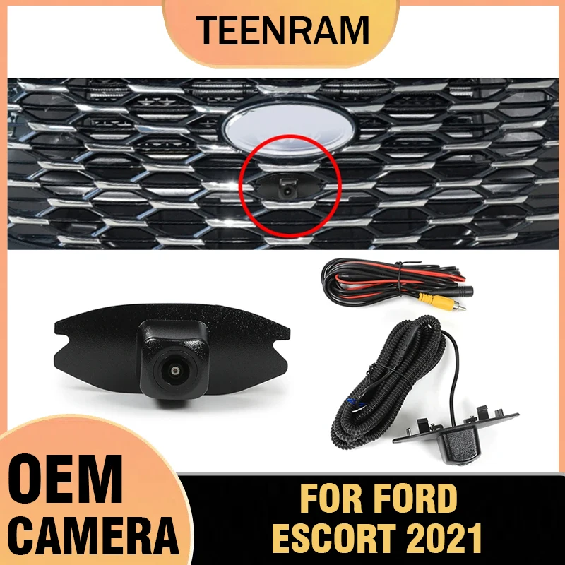 

TEENRAM для Ford 2021, ESCORT камера AHD 1080P, автомобильная камера переднего вида, ночное видение, объектив «рыбий глаз», передняя камера автомобиля, водонепроницаемая