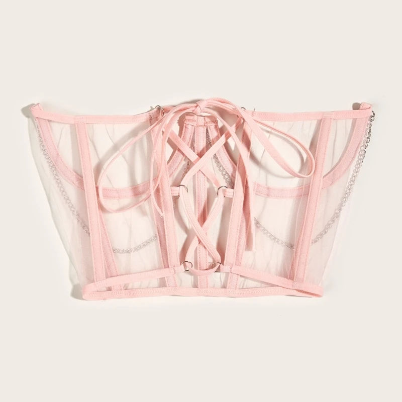 Corsetto con perla / catena per donna Abito da cerimonia nuziale Cintura modellante per corpo Dropship