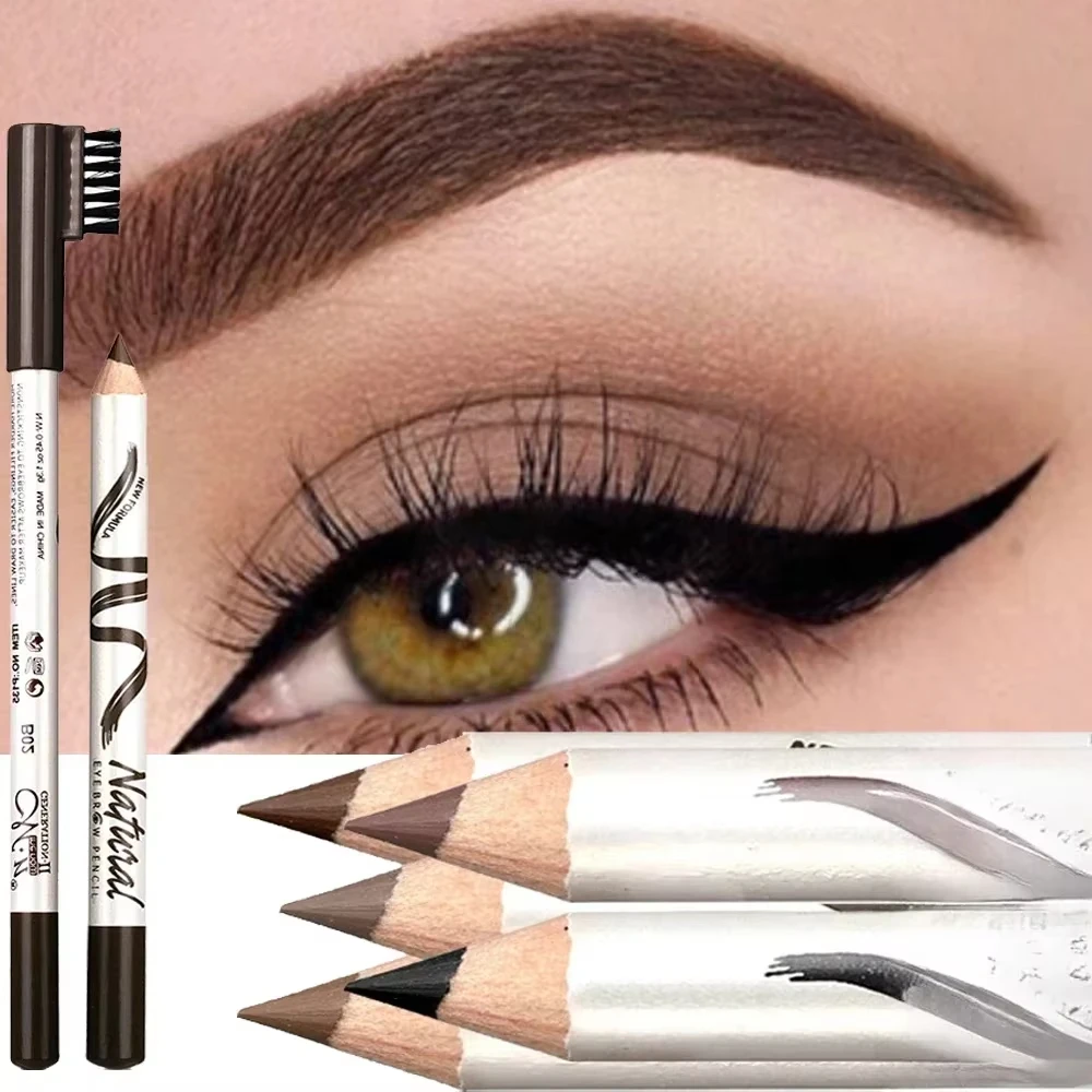 2 In 1 Eyeliner Marker Eyebrow Pencil Makeup Waterproof Tattoo for Eyebrows Enhancer Dye Tint Pen Long Lasting Cosmetic 5 Colors