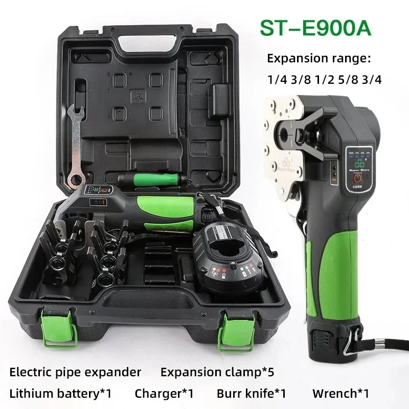 ST-E900A Lithium Battery Electric Flaring Tool Copper Pipe Expander for Air Conditioner