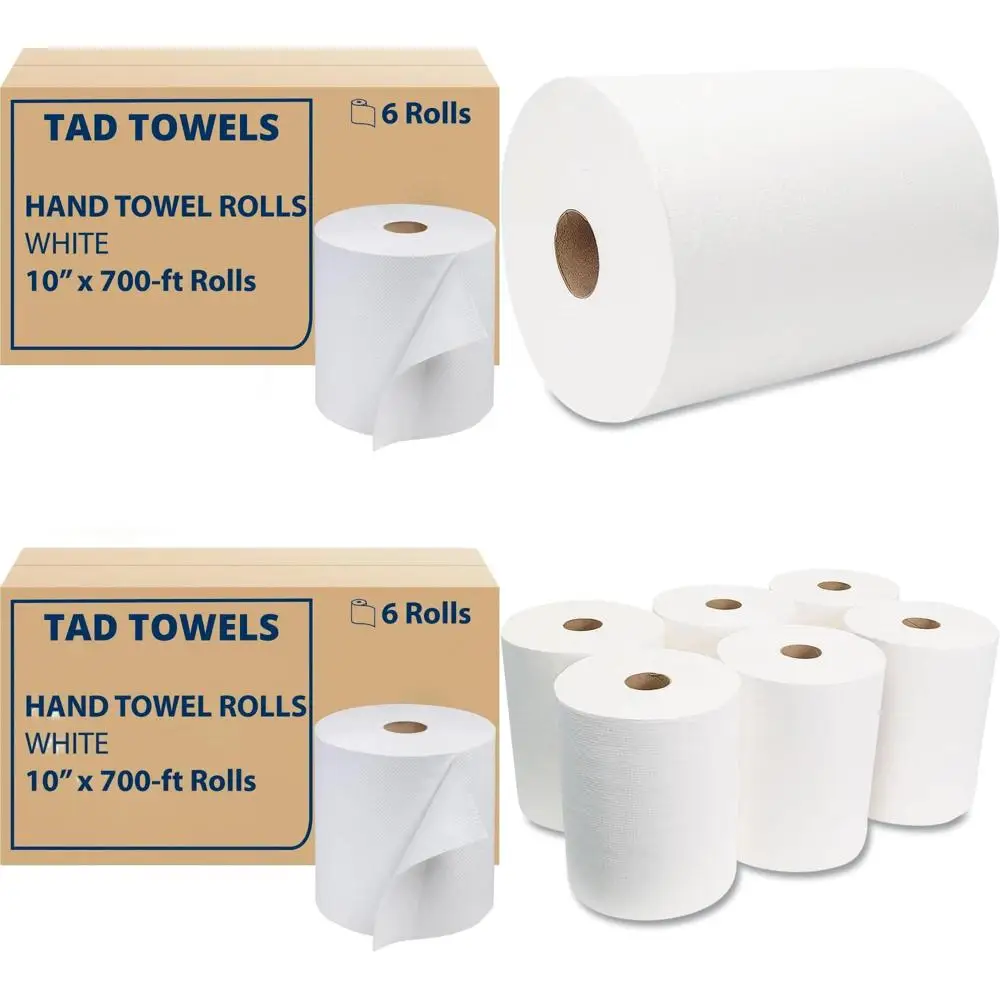 

Премиальная туалетная бумага TAD, 10 рулонов по 700 футов, подходит для дома и коммерческих помещений с высокой проходимостью, для бесконтактных и ручных диспенсеров.
