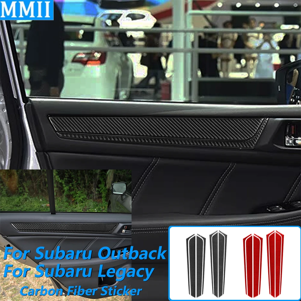 

For Subaru Outback Legacy 2015-2017 Carbon Fiber Front Rear Inner Door Panel Cover Car Accessories Interior Decoration Sticker
