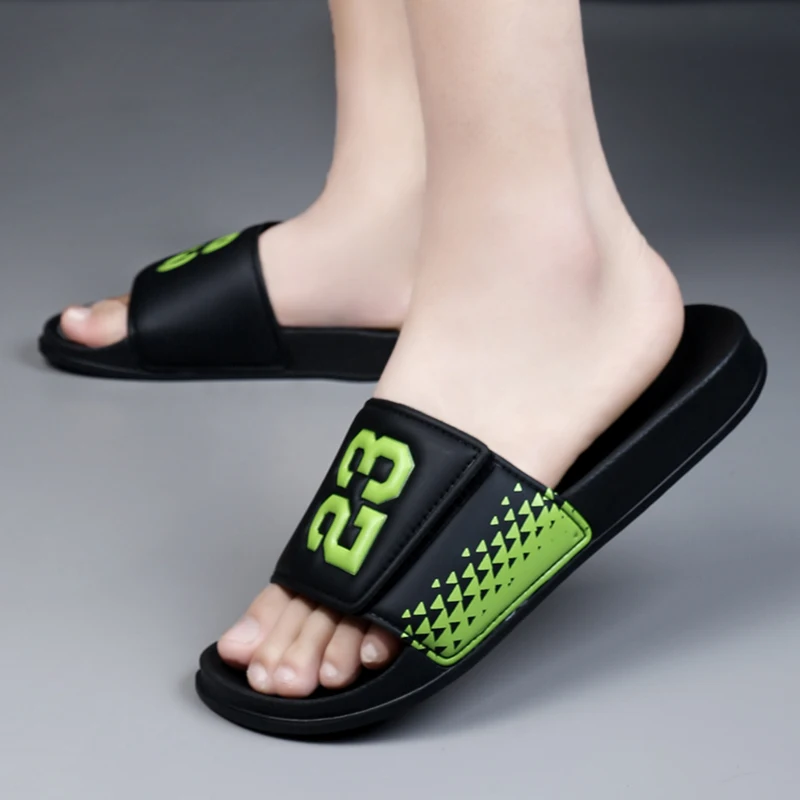 

2026 New EVA Home Slippers for Men and Women Hotel Travel Letter Sandals Bathroom Anti Slip Slippers Trendy Outdoor Flat Shoes
