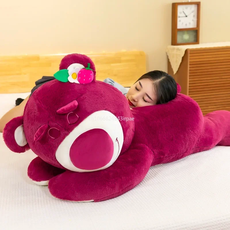 100cm Super Big Size Disney Lotso Doll Plushies Pillow Home Decoration Cute Anime Plush Stuffed Doll Children's Birthday Gift