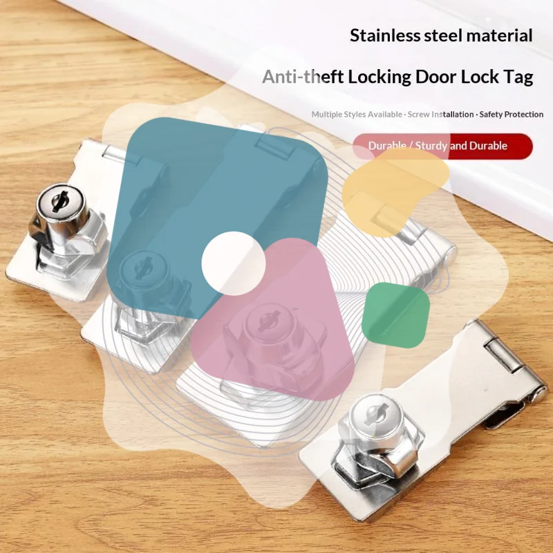 Stainless Steel Locking Hasp Latch Anti Theft Design Long Lasting Durability For Home Cabinet Drawer Gate Security Use