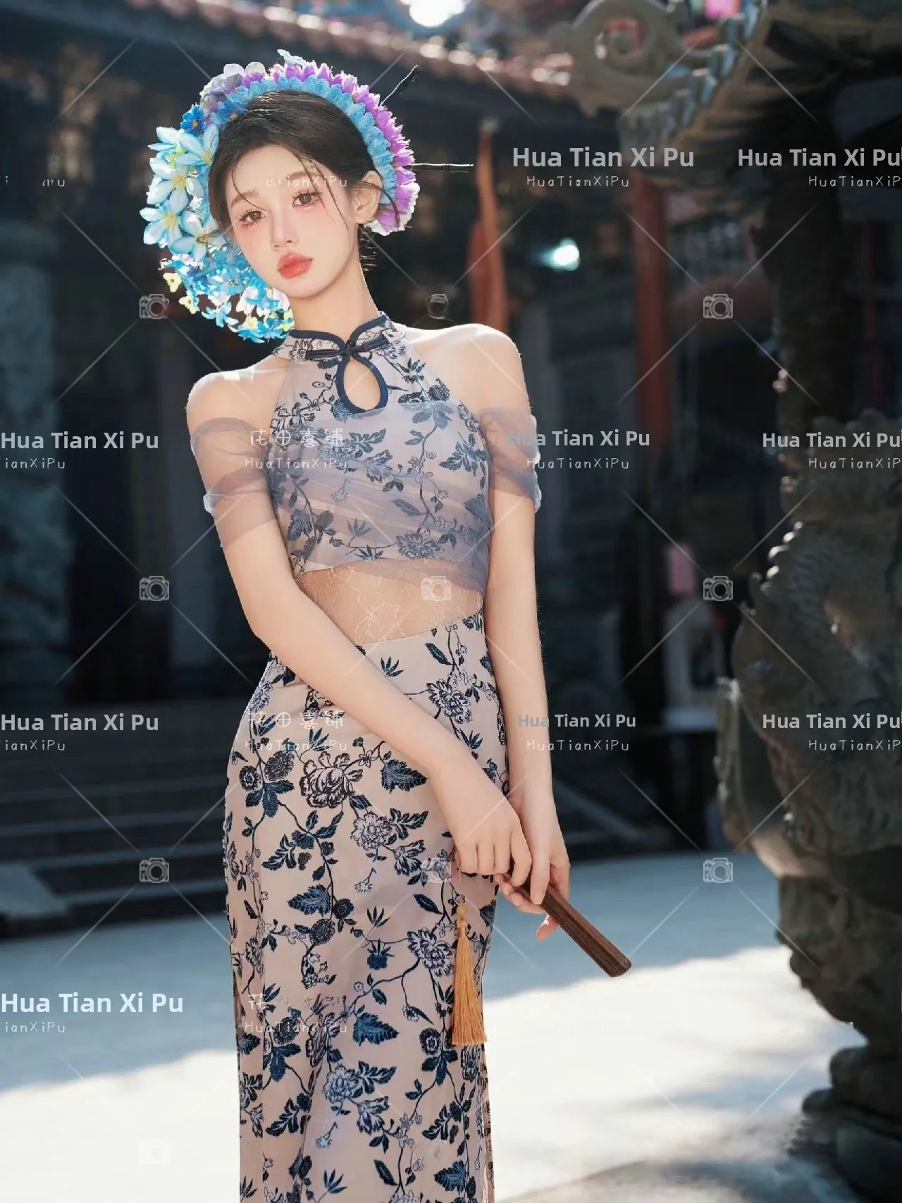 

New Chinese Style Ethnic Wind Hairpin Flower Women's Clothing Photography Outdoors Travel Shooting Retro