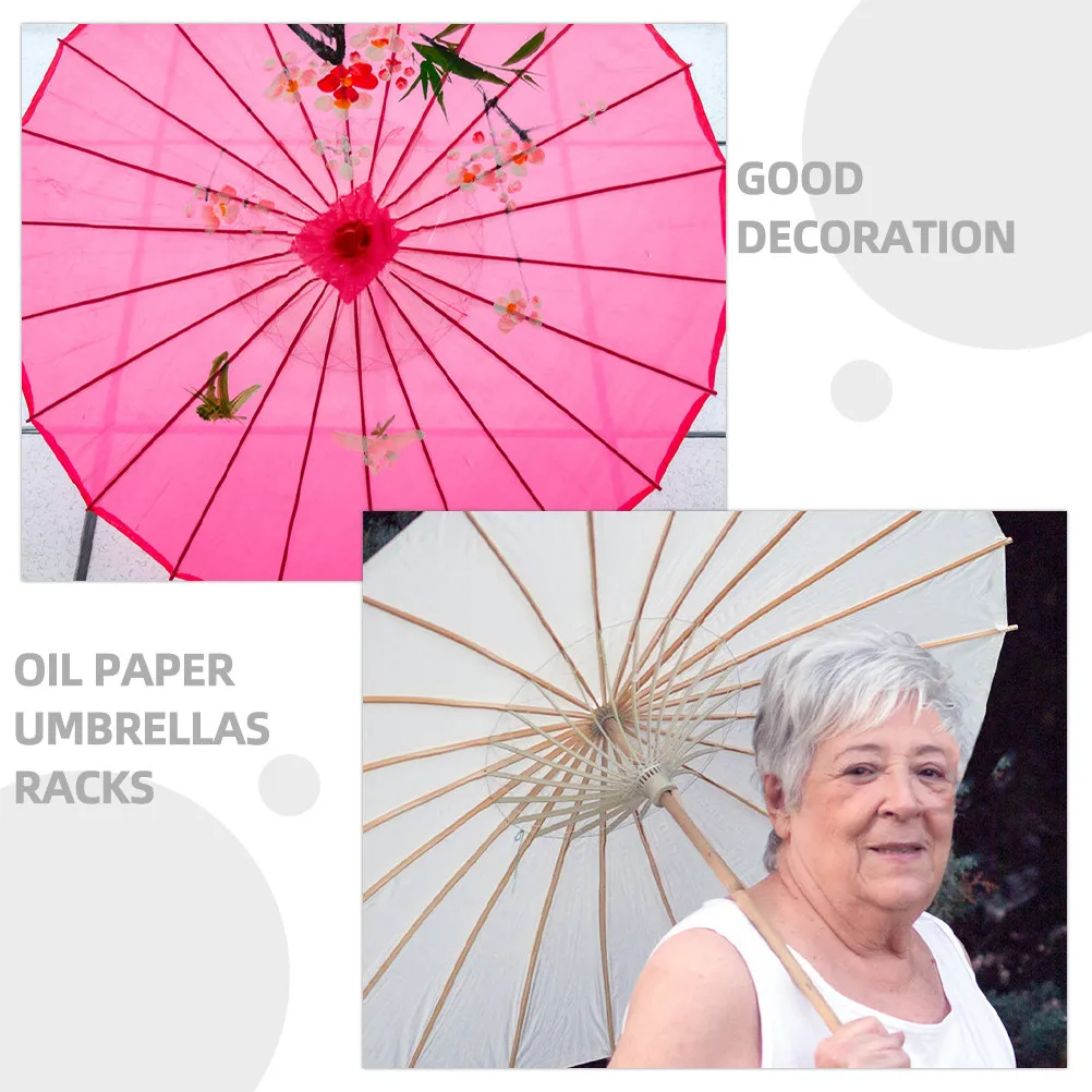 Paper Umbrella Bamboo Rack Sturdy Folding Umbrella Repair Accessory Replacement Frame for Stage Decor Photography Prop