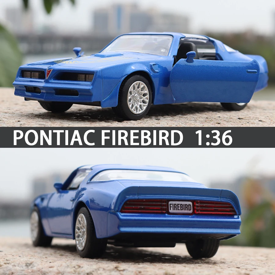 1/36 Pontiac Firebird Alloy Toys Car Model Metal Genuine Door Opened Pull Back Function Boys Birthday Gifts Collection