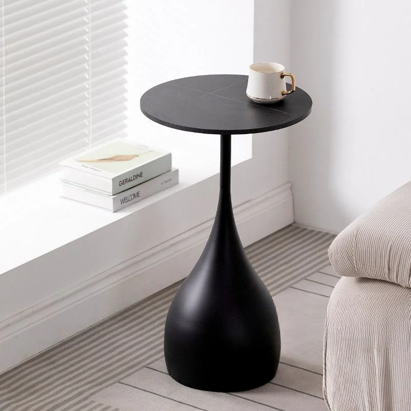 

Iron Art Rock Plate Mesas Small Round Table Sofa Corner Tables Circular Bedside Mesa Simple Shelf Modern Italian Coffee Tables