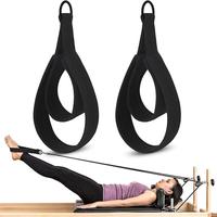 1Pair Double D-Ring Elastic Yoga Pilates Bed Accessory Exercise Ankle Buckle Pilates Stretch Strap Resistance Band Elastic Cord