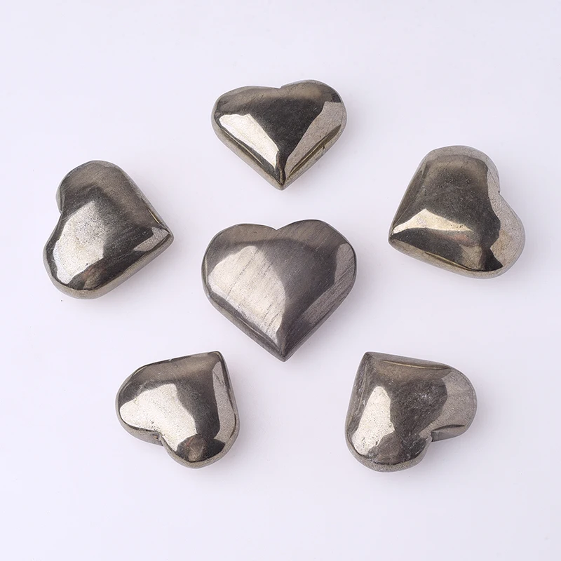 1pc Pyrite Heart spiritual Healing Crystals Modern Decor Meditation Crystal Healing Stones for souvenir gift