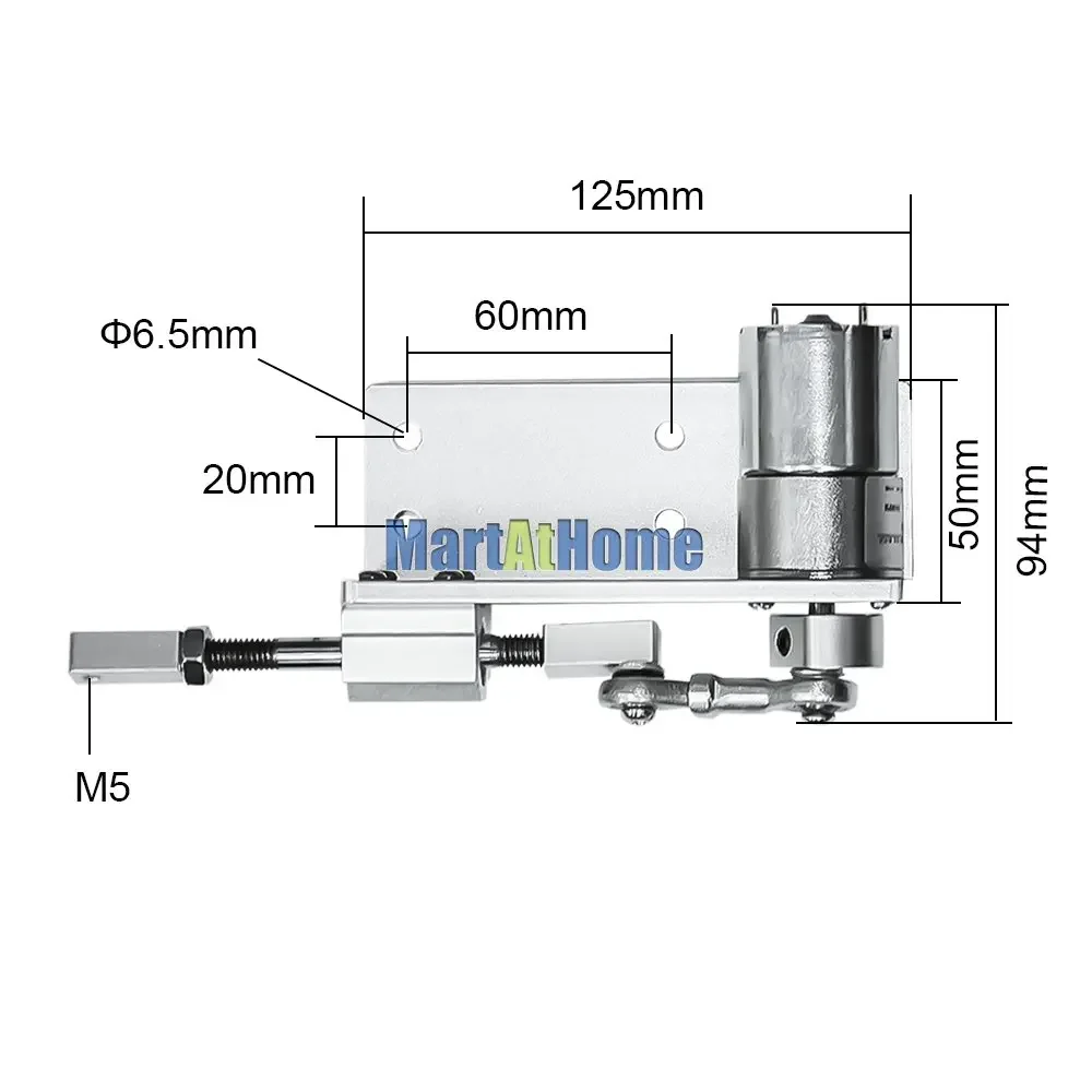 Imagem -03 - Curso de Atuador Linear do Ciclo Recíproco de 5w Comutável com Motor de Engrenagem 12v 24v dc e Regulador de Velocidade para o Movimento do Pistão