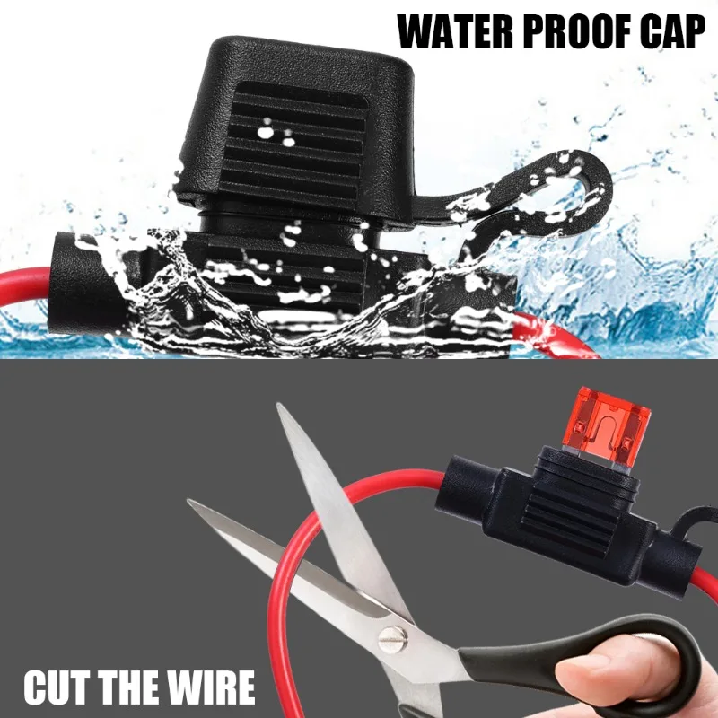 Car Plug-in Fuse Holder Mini Blade Fuse Holder Splash-proof Box with Fuses Blade Wire Cutoff Switch Socket Car Fuse Socket