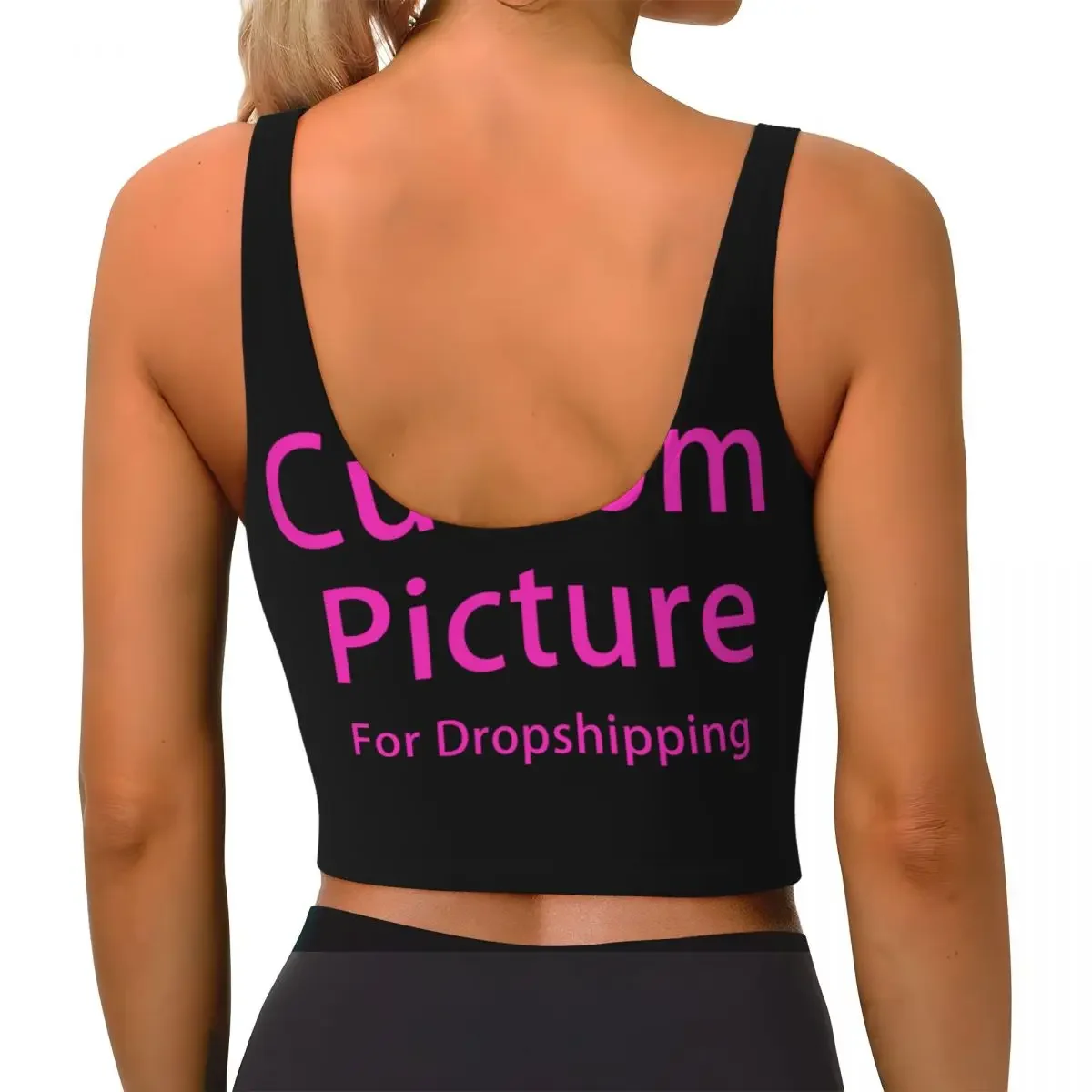 مخصص شخصية مخصصة شعار الصورة عالية التأثير حمالات الصدر الرياضية النساء مخصصة DIY طباعة سلس تجريب الجري المحاصيل تانك القمم