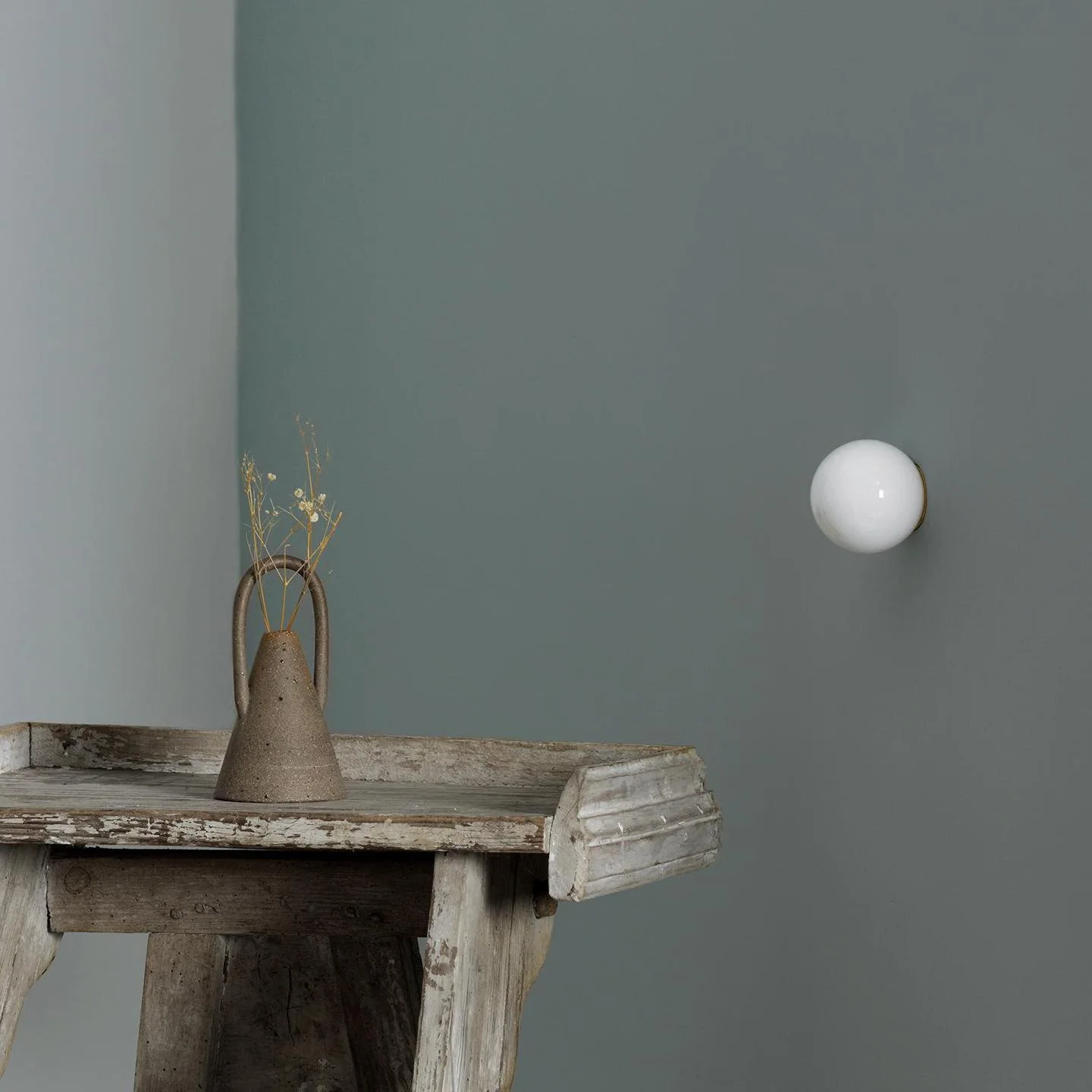 Marmeren wandlamp ronde bollamp retro Chinese wabi sabi wind middeleeuws