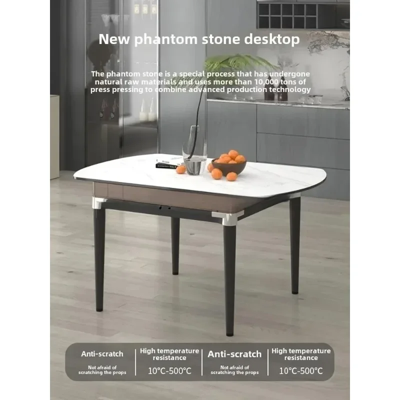 ZZ-7   Automatic Household Magic Stone Long Table Small Turntable Dining Table Dual-purpose Integrated Electric Mahjong Table