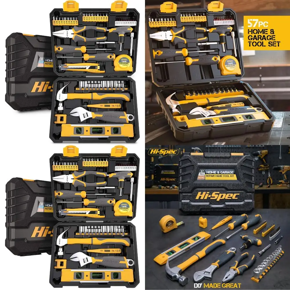 

All-In-One 57-Piece Home Garage Tool Kit for Auto, Bike, and Household Repairs - Essential for Beginners