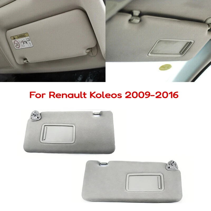 Pare-soleil intérieur avant de voiture Pare-soleil avec miroir de maquillage sans lumière pour Renault Koleos 2009 2010 2011 2012-2016