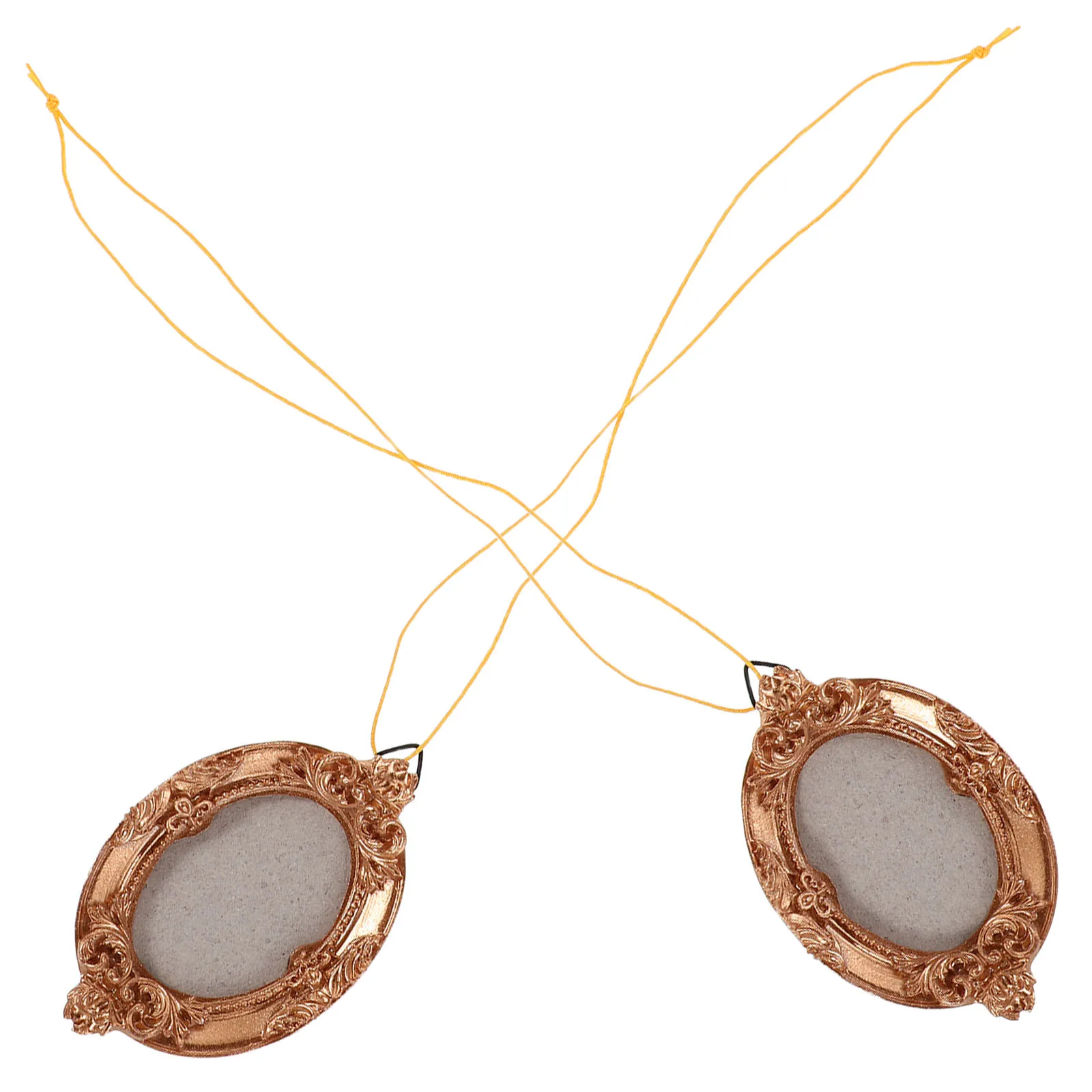 

2Pcs Mini Picture Frame Ornaments Vintage Gold Baroque Resin Hanging Photo Frames for Tree Wall Decor Christmas Holiday