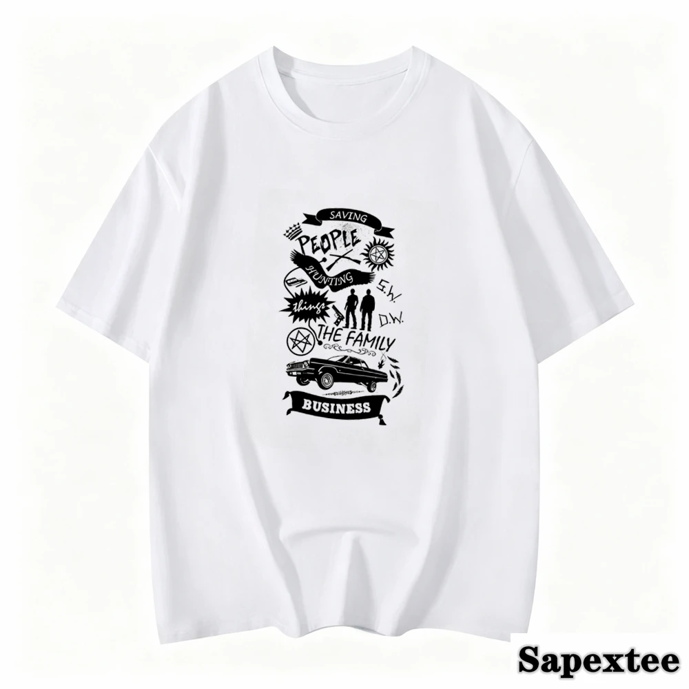 Supernatural T Shirt Women Comic Japanese Top Female Harajuku Clothes Aesthetic Clothes