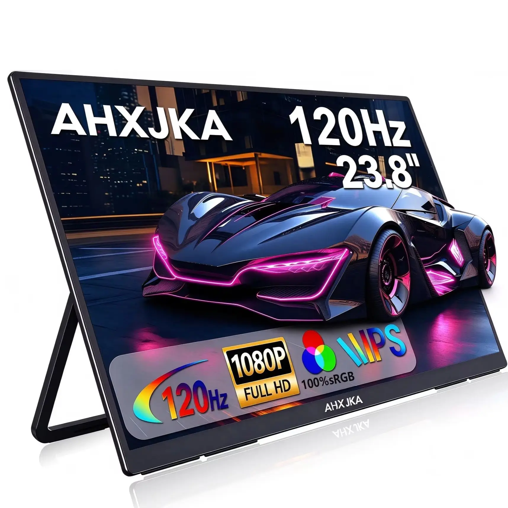 Portable Monitor 23.8 Inch 120Hz FHD 1080p 100%sRGB IPS Extend Screen HDR USB-C HDMI Desktop Computer Display For Laptop Mac