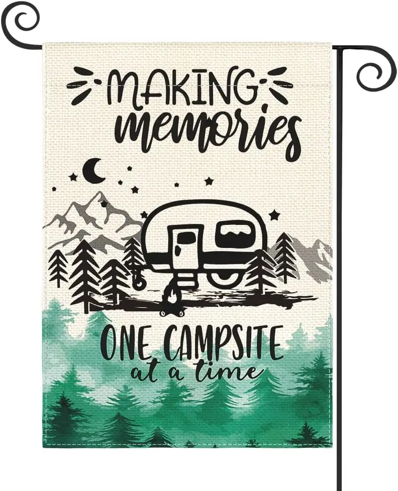 AVOIN colorlife Making Memories One Campsite At A Time Camping Garden Flag Double Sided, RV Campfire Firepit Yard Outdoor De KKW