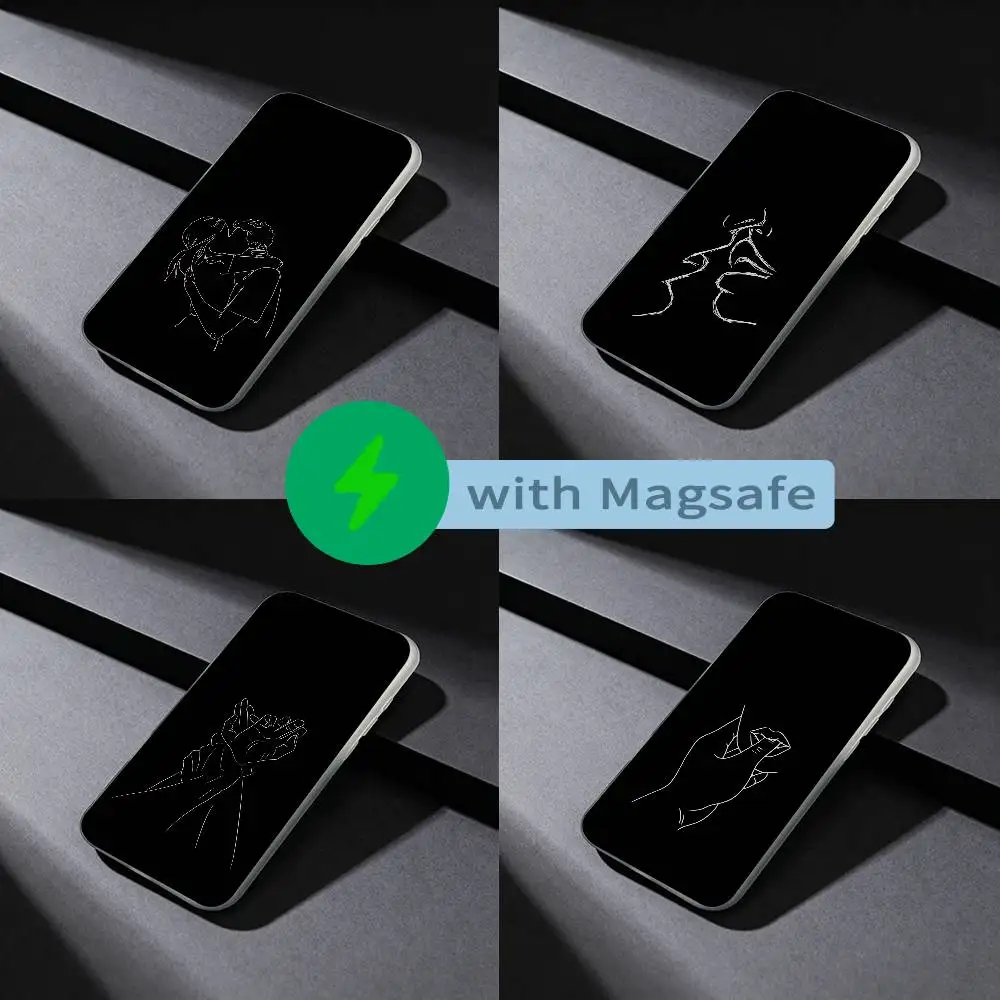 

Minimalist Line Couple Hands Phone Case For iPhone 17,16,15,14,13,12,X,XS,Pro,Max,Plus,E,Air,Mini with Magsafe Magnetic Frosted
