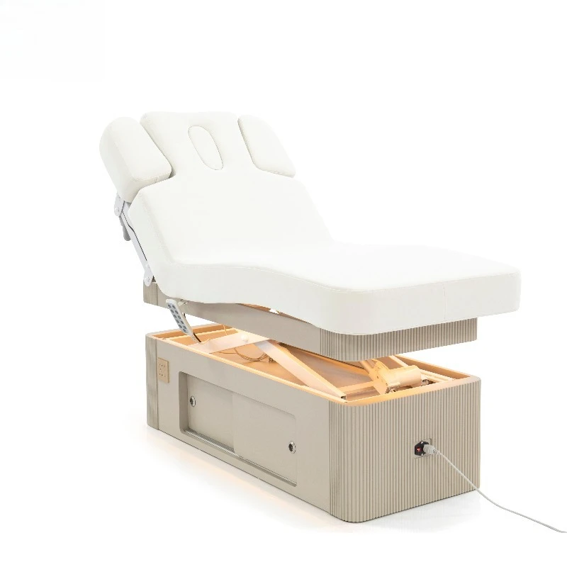 Professional Modern Electric Spa Bed 3 Motor Adjustable Height Massage Table High-Density Sponge Beauty Salon Hotel Bedroom