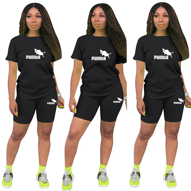 T-shirt estiva a maniche corte con scollo a o + Set corto a matita tute da ginnastica Outfit magliette grafiche tute da Jogging Set da due pezzi da